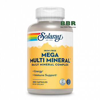 Mega Multi Mineral Iron Free 200 Caps, Solaray