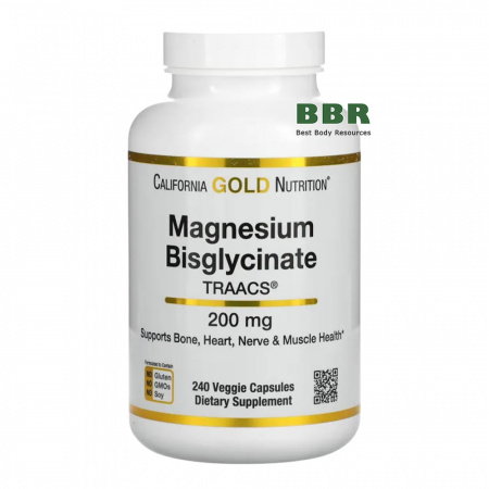 Magnesium Bisglycinate 240 Veg Caps, California GOLD Nutrition