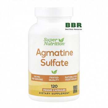 Agmatine Sulfate 750mg 120 veg Caps, Super Nutrition