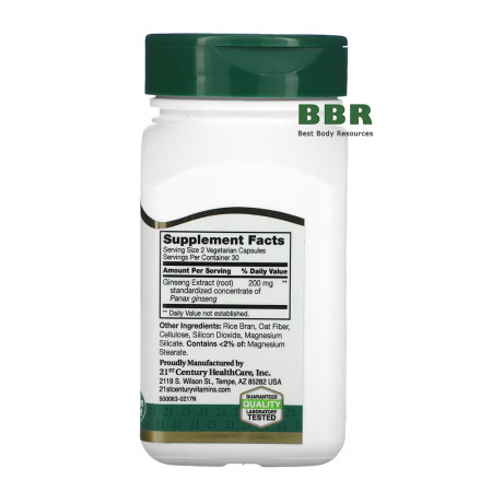 Ginseng Extract 60 veg caps, 21st Century