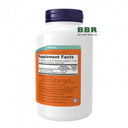 Potassium Citrate Powder 340g, NOW Foods