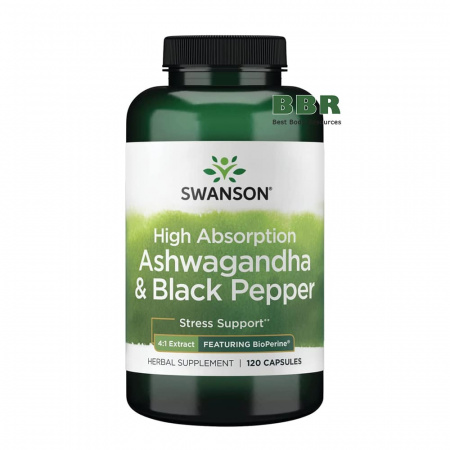 Ashwagandha & Black Pepper Extract 120 Caps, Swanson