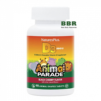 Children Animal Parade Vitamin D3 500iu 90 Chewables, Natures Plus