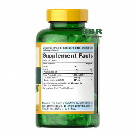 Evening Primrose Oil 1300mg 120 Softgels, Puritans Pride Evening Primrose Oil 1300mg 120 Softgels, Puritans Pride