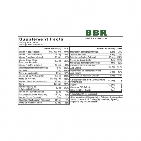 Mens 50 plus Multivitamin 60 Tabs, Force Factor