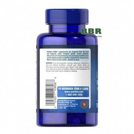 L-Lysine 500mg Free Form 100 Caps, Puritans Pride