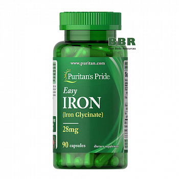 Easy Iron Glycinate 28mg 90 Caps, Puritans Pride