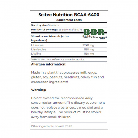 BCAA 6400 375tab, Scitec Nutrition