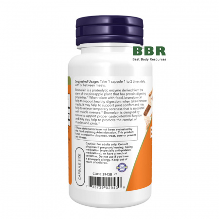 Bromelain 500mg 60 Caps, NOW Foods
