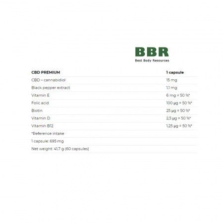 CBD Premium 60 Oil Caps, NUTREND