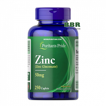 Zinc Gluconate 50mg 250 Tabs, Puritans Pride