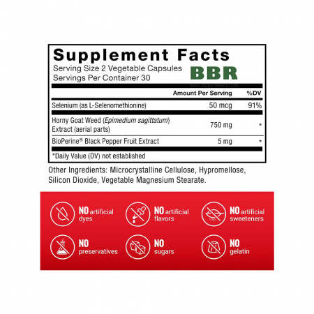 Horny Goat Weed Extract 750mg 60 Caps, Force Factor