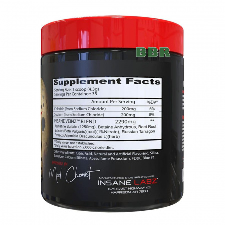 Insane Veinz Powder 35 Servings, Insane Labz
