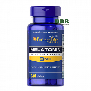 Melatonin 3mg 240 Tabs, Puritans Pride