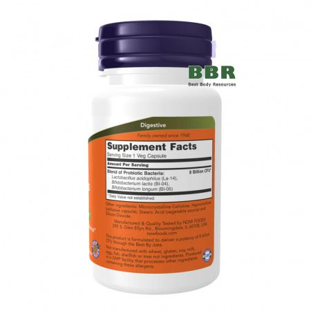 8 Billion Acidophilus & Bifidus 60 Veg Caps, NOW Foods