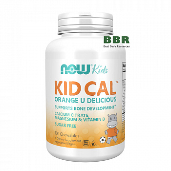 Kid Cal Orange 100 Chewables, NOW Foods