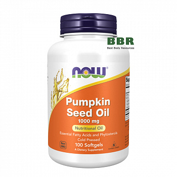 Pumkin Seed Oil 1000mg 100 Softgels, NOW Foods