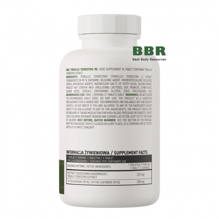 Tribulus Terrestris 200mg of Saponins 360 Tabs, OstroVit