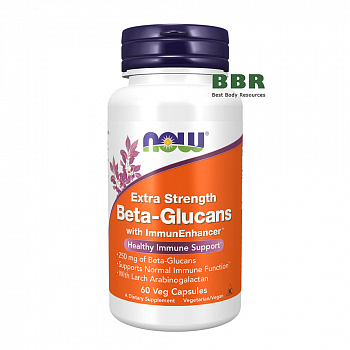 Extra Strength Beta Glucans with ImmunEnhancer 60 Veg Caps, NOW Foods