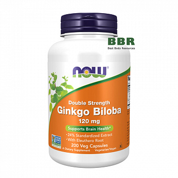 Ginkgo Biloba 120mg 200 Caps, NOW Foods