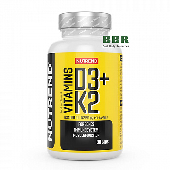 Vitamins D3 plus K2 90 Caps, NUTREND