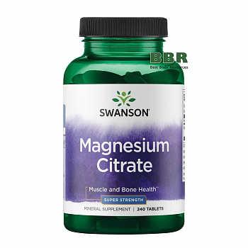 Magnesium Citrate 225mg 240 Tabs, Swanson