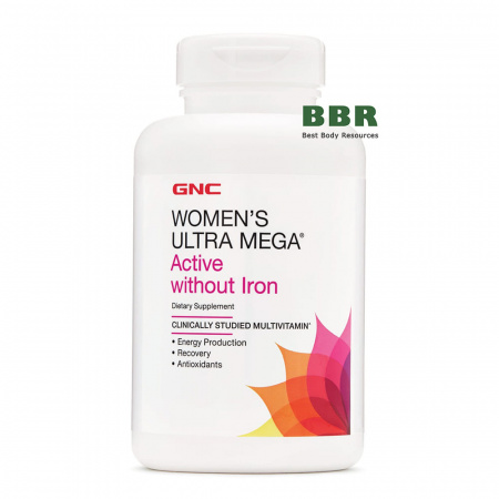 Womens Ultra Mega Active without Iron 90caps, GNC