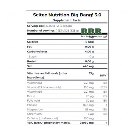 Big Bang 3.0 825g, Scitec Nutrition