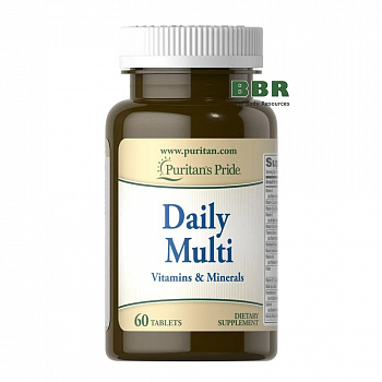 Daily Multi Vitamins and Minerals 60 Tabs, Puritans Pride