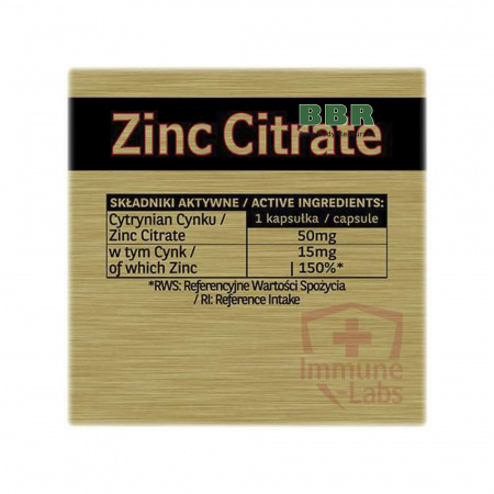 Zinc Citrate 150 Caps, Immune Labs