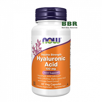 Hyaluronic Acid 100mg 60 Veg Caps, NOW Foods