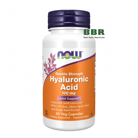 Hyaluronic Acid 100mg 60 Veg Caps, NOW Foods