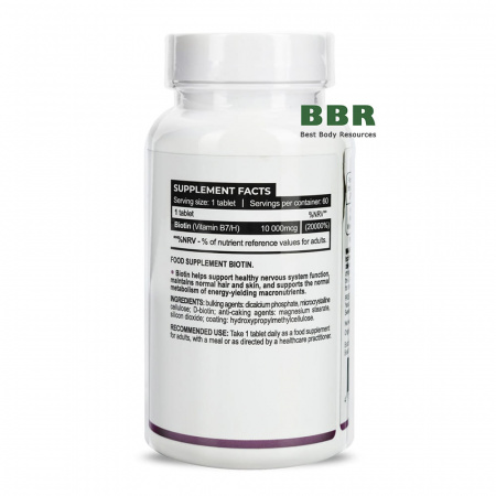 Biotin 10000mcg 60 Tabs, Progress Nutrition