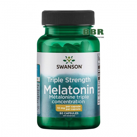 Triple Strength Melatonin 10mg 60 Caps, Swanson