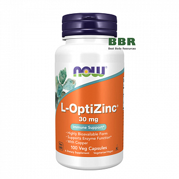 L-OptiZinc 30mg 100 Veg Caps, NOW Foods