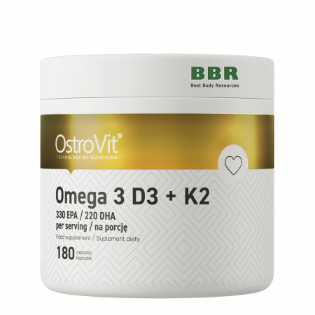 Omega 3 D3 + K2 180 Softgels, OstroVit