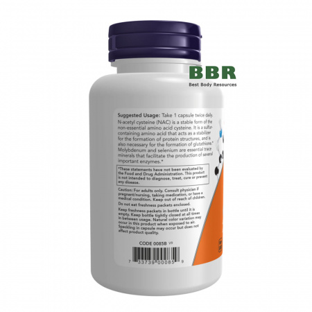 NAC 600mg 100 Veg Caps, NOW Foods