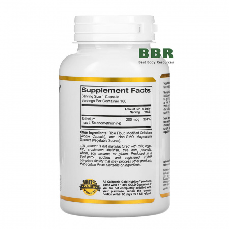 Selenium 200mcg 180 Veg Caps, California GOLD Nutrition