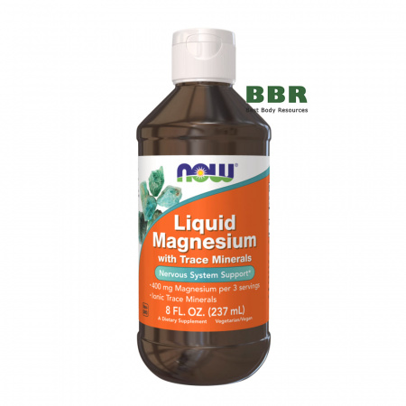 Liquid Magnesium With Trace Minerals 237ml, NOW Foods