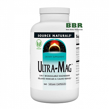 Ultra-Mag Magnesium Complex 360 Veg Caps, Source Naturals