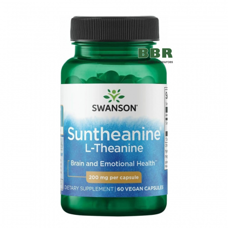 Suntheanine L-Theanine 200mg 60 Veg Caps, Swanson
