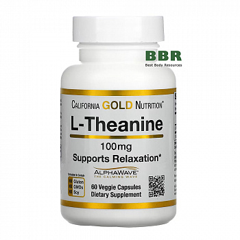 L-Theanine 100mg 60 Veg Caps, California GOLD Nutrition