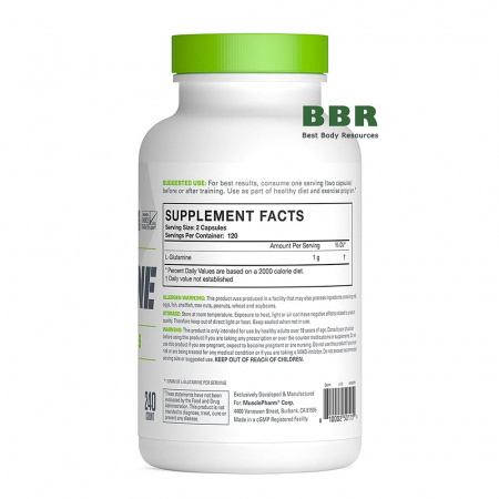 Glutamine 240 Caps, MusclePharm