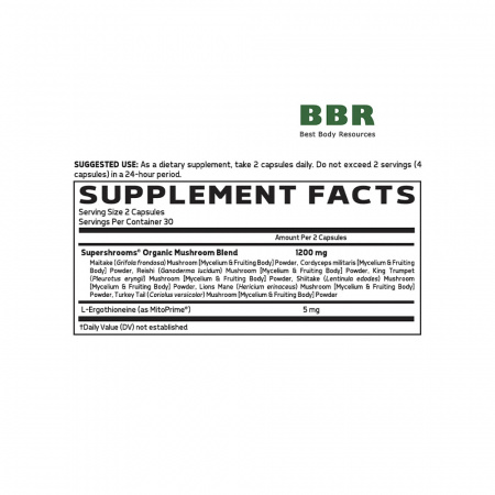 Super Shrooms 60 Caps, Glaxon