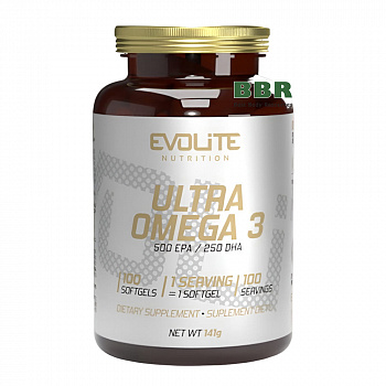 Ultra Omega 3 500 EPA 250 DHA 100 Softgels, Evolite