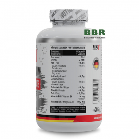 Magnesium Bisglycinate Chelate B6 240 Caps, MST Magnesium Bisglycinate Chelate B6 240 Caps, MST