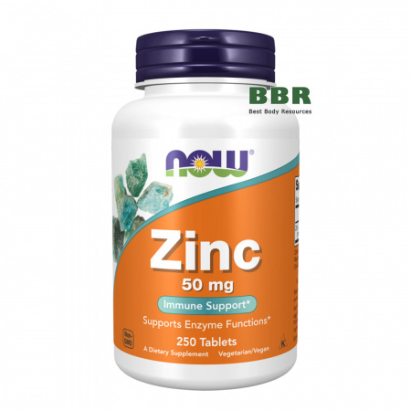 Zinc 50mg 250 Tabs, NOW Foods