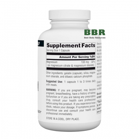 Magnesium Citrate 180 Caps, Source Naturals