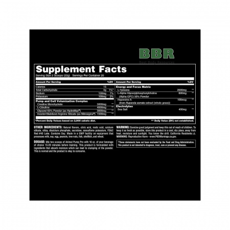 Animal PUMP Powder Pro 382g, Universal Nutrition