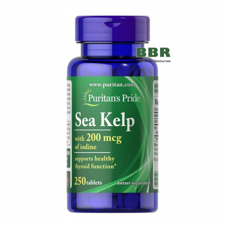 Sea Kelp with 200mcg of Iodine 250 Tabs, Puritans Pride